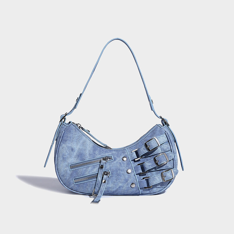 Denim Underarm Bag American Retro - Bellarte Enchanté Denim Underarm Bag American Retro